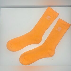 NWOT Adidas Men Orange Color Trefoil crew socks size L 8-12